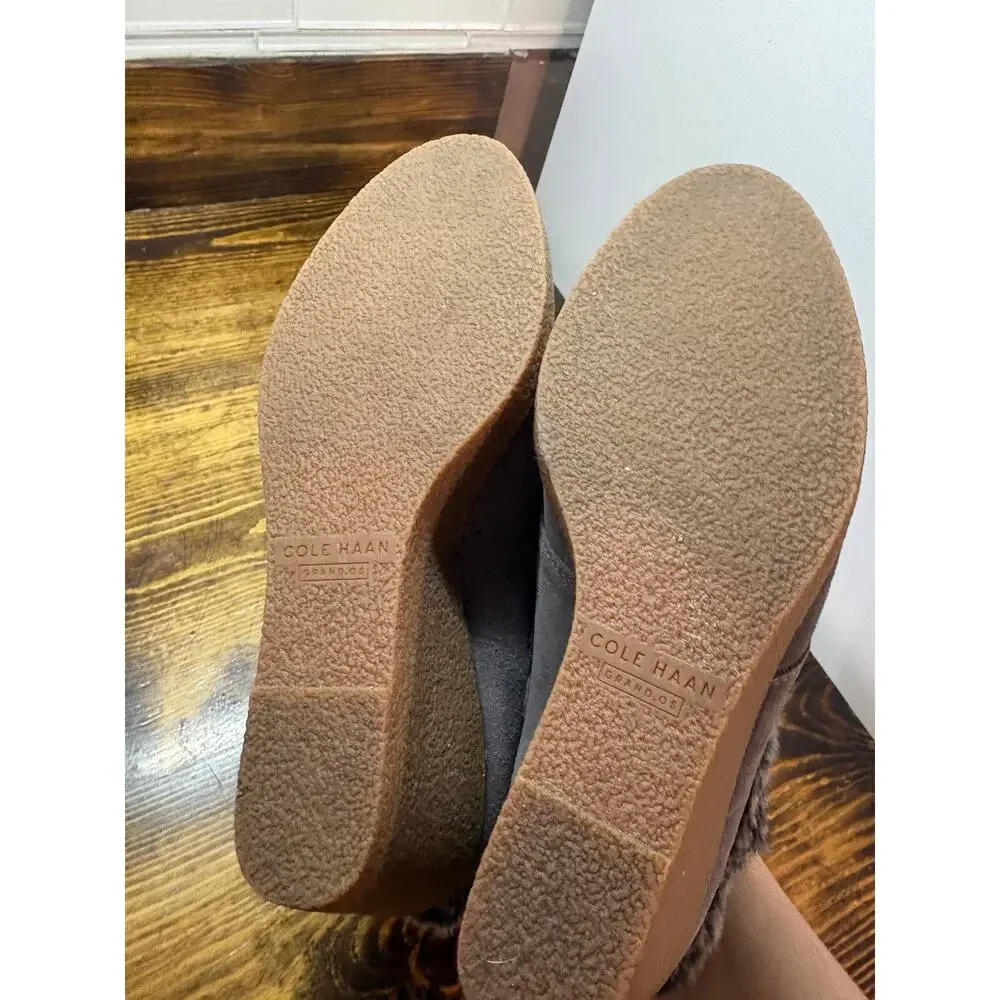 Cole Haan Gray Waterproof Fur Lined Wedges‎ Size 8